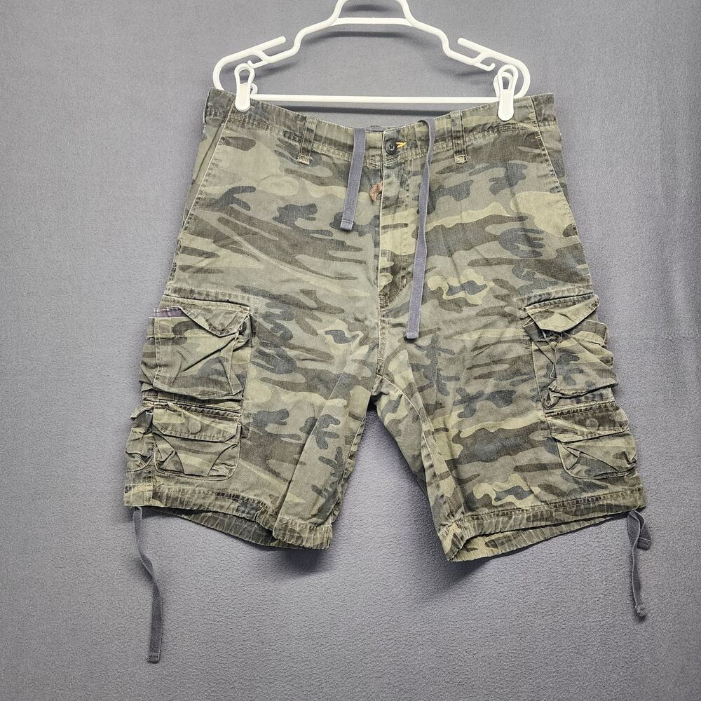 Bugle Boy Camo Cargo Shorts Mens 36x10 Army Military Style Y2K Streetwear Tag 38